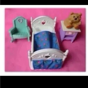 Fisher price loving family dollhouse doll  BEDROOM BOUNCY BED ROCKER FURNITURE